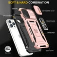 thumbnail image 2 of Feishell Case for iPhone 14 Pro Max Camera Lens Slide Protection Cover with Ring Holder Kickstand, Armor Heavy Duty Military Grade Shockproof PC Rugged Bumper for iPhone 14 Pro Max,
Rosegold, 2 of 7