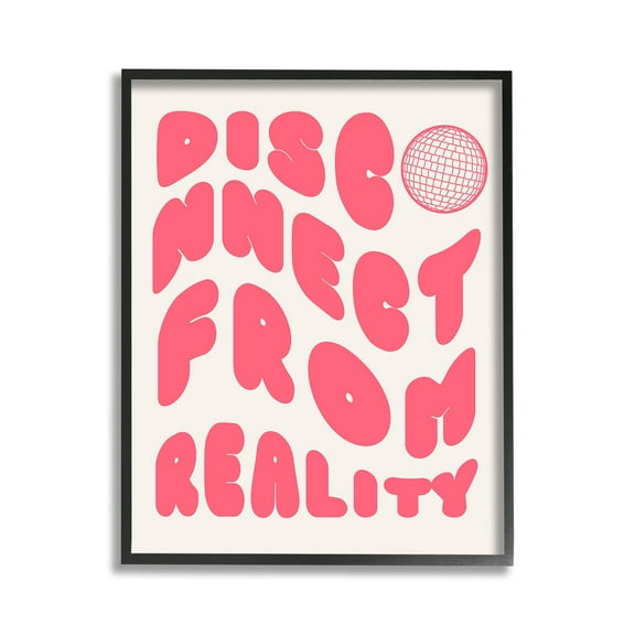 Stupell Industries Disconnect From Reality Typography Painting Black Framed Art Print Wall Art, 11 x 14