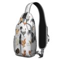 thumbnail image 1 of Geometric dog pattern Abstract dog art Minimalist dog design Print Crossbody Daypack Travel Daypack, Adjustable Shoulder Strap, Lightweight and Durable, Fashionable appearance, Ideal for outdoor activ, 1 of 6