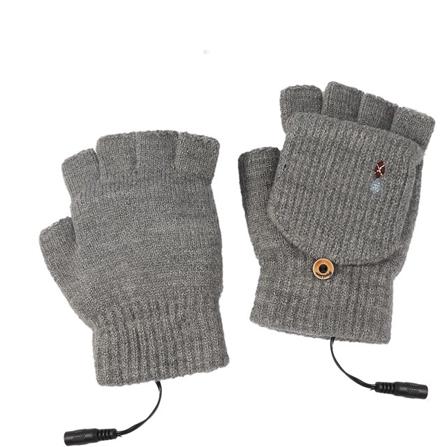 Guantes USB Abundance, guantes abatibles, guantes calefactores eléctricos, guantes recargables, guantes calefactables de medio dedo tejidos