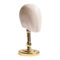 thumbnail image 1 of Soporte de exhibición para sombrero, soporte para sombrero, estilismo de imitación de madera, accesorio de salón, maniquí de grano de madera, modelo Marrón claro Dorado, 1 of 9