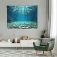 thumbnail image 2 of ONETECH  Ocean Wall Hanging Tapestry,Bright Gravelly Bottom and Wavy Surface Tropical Seascape Abyss Underwater Picture Wall Hanging Tapestry for Bedroom Living Room Dorm, 2 of 7