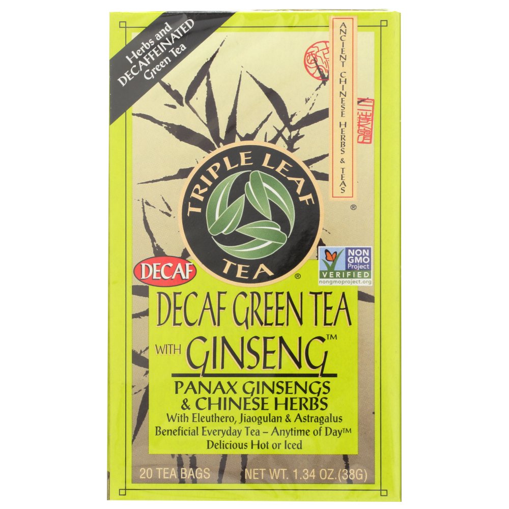 Triple Leaf Tea, Ginseng, Decaf Green Tea, 20 Tea Bags