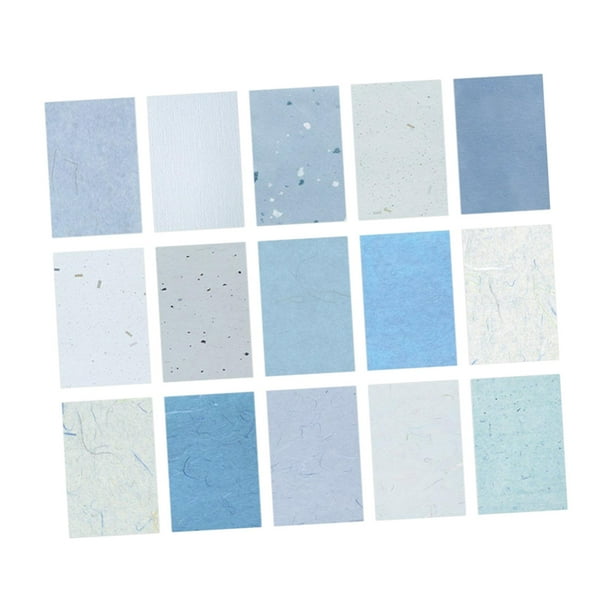 15 papeles para scrapbooking, papel especial, suministros para diarios estéticos, papel decorativo Azul