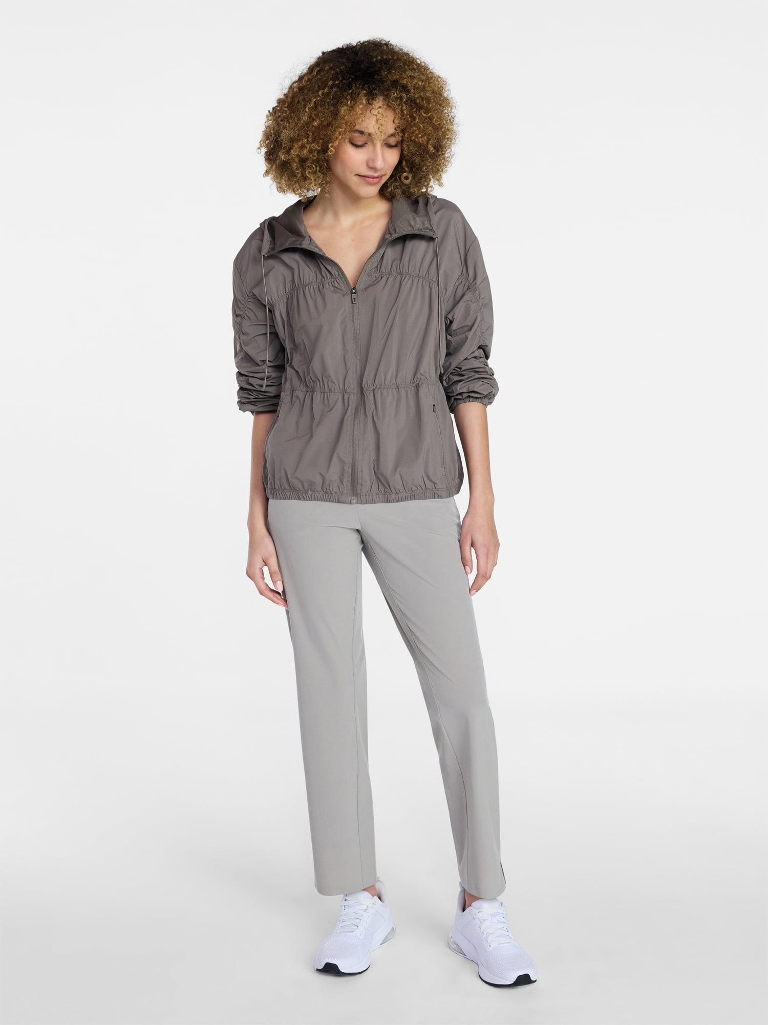 Avia Women's Ripstop Zip Jacket with Hood, Lightweight, Sizes XS-XXXL