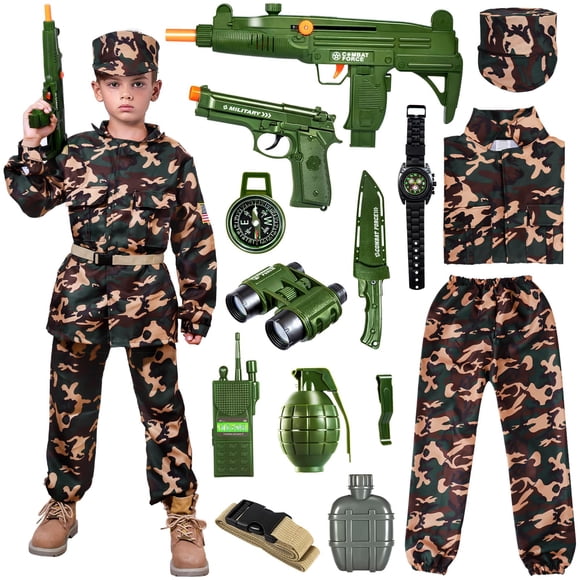 Disfraz de Ejército para Niños NIPLOOOW Set de Soldado Militar para Niños