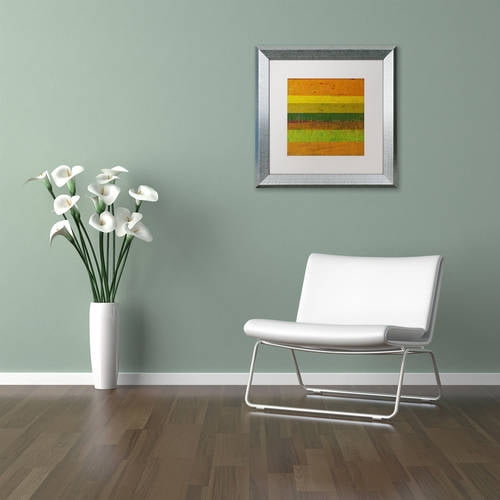 Trademark Fine Art "Purple Line" Canvas Art by Michelle Calkins, White Matte, Silver Frame