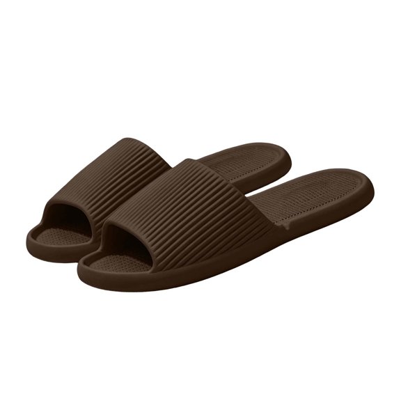 SuTry Unisex Couple Vertical Ribbed Strap Slides EVA Soft Sole Non Slip Waterproof Indoor Outdoor Bathroom Summer Casual Slippers