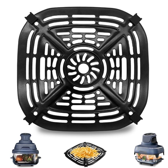 GWY Replacement Air Fryer Tray for Ninja Crispi FN101GY, Grill Pan Grill Plate Accessories with Rubber Bumpers Black 1 Pack, Dishwasher Safe