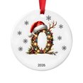 thumbnail image 2 of Fievgin Christmas Ornament 2026, Letter O Initial Decoration with Santa Hat for Tree & Gift, 2 of 8
