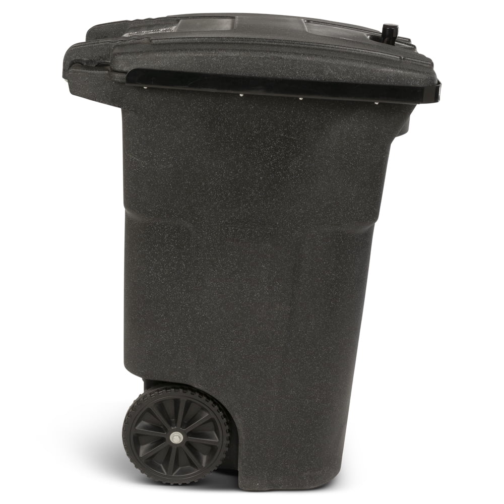 Toter 64 Gal Black Bear Tight Trash Can With Wheels And Lid Lock