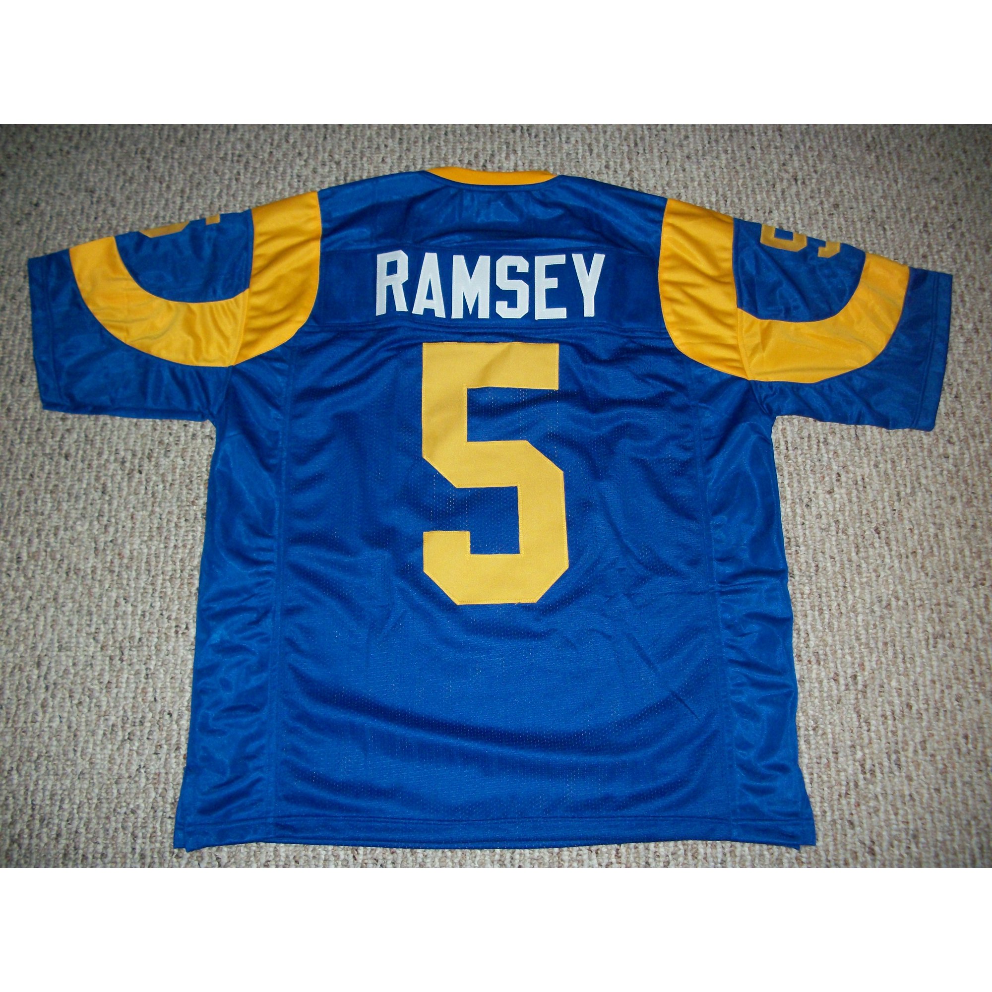 Jerseyrama Unsigned Jalen Ramsey Jersey #5 Los Angeles Custom Stitched Blue Football No Brands/Logos Sizes S-3XLs, Size: Large