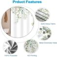 thumbnail image 4 of Green Leaves Shower Curtain for Bathroom Sage Green Eucalyptus Print on White Bathtub Waterproof Fabric Shower Curtains Hanging Berries Leaves Home Decoration Cloth 72x72 Inches, 4 of 6