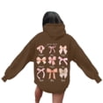thumbnail image 6 of Fshinging Oversized Sweatshirt for Women Bow Letter Graphic Long Sleeve Drawstring With Pockets Casual Clothes, 6 of 7