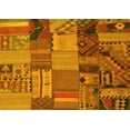 thumbnail image 1 of Ahgly Company Machine Washable Indoor Rectangle Patchwork Yellow Transitional Area Rugs, 6' x 9', 1 of 4