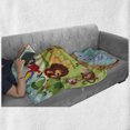 thumbnail image 6 of Children Soft Flannel Fleece Throw Blanket, Safari Animals Swimming in the Lake Lions and Giraffe Art, Cozy Plush for Indoor and Outdoor Use, 70" x 90", Multicolor, by Ambesonne, 6 of 6