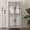 Light Gray, variant on Gretop Display Sideboard Buffet with 4 Acrylic Mirrored Doors & Adjustable Shelves