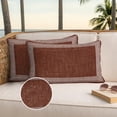 thumbnail image 3 of Coffee Brown Retro Greek Key Outdoor Pillow Covers 20x12 Set of 2,Waterproof Patio Throw Pillowcase Protectors,Geometric Greece Ancient Farmhouse Lumbar Decorative Couch Pillow Shams Cushion Covers, 3 of 8