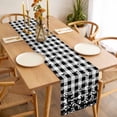 thumbnail image 3 of Halloween Table Runner - 90 Inch Long, Kitchen Dining Table Runner Dresser Scarves, Black White Plaid Horror Bat Spooky Halloween Farmhouse Decor for Coffee Tables Wedding Party Banquet, 3 of 8