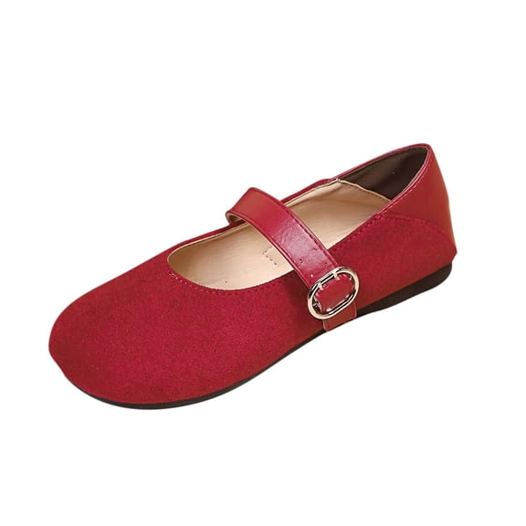 Wensltd Women Loafers Flat Solid Color Low Cut Slip on Design Retro Style Shoes for Spring Fall Outdoor and Daily Wear Versatile Red