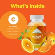 Natural Vitamin C Gummies for Adults - High Potency Vitamin C Immune Support Gummies - Ascorbic Acid Chewable Vitamin C Gummies Immune Booster for Adults with Potent Brain Vitamins Supplements