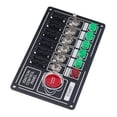 thumbnail image 4 of Panel de interruptor basculante de encendido de motor de coche con botón de arranque de fusible, estilo automovilístico multifunción de 6 bandas Universal Jadeshay  A, 4 of 9