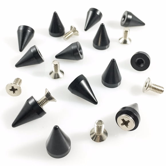 Spikes Cône Métallique à Visser 5/8 Pouces de Haut Finition Noire Mate 25 Pcs