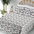 thumbnail image 3 of Ambesonne Animals Fitted & Flat Sheet with Sham 3 Pcs Set, Tiger Hippo Giraffe Print, Twin XL, White Soft Blue Cinnamon, 3 of 5