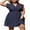 Navy, variant on SHEWIN Women's Plus Size Dress Lace V Neck Ruffle Cap Sleeve Embroidery Hollow Out A Line Dress