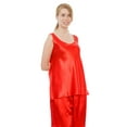 thumbnail image 2 of Up2date Fashion's Women's Satin Pajama Set with Cami Top in Solid Colors, 2 of 2