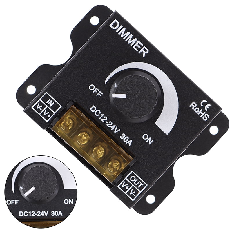 1Pc DC12V-24V LED Dimmer 30A 360W Adjustable Single Color 5050/3528