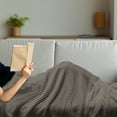 thumbnail image 3 of Retro Soft Flannel Fleece Throw Blanket, Simplistic Continuous Polka Dots with Halftone Inspired Earthy Tones, Cozy Plush for Indoor and Outdoor Use, 70" x 90", Dark Taupe and Champagne, by Ambesonne, 3 of 5