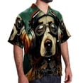 thumbnail image 2 of Retro Dog Men's Casual Poplin Button Down Short Sleeve Shirts for Summer Beach - Unisex, 2 of 6
