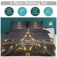thumbnail image 5 of 3 Pcs Soft Bedding Set, Includes 1 Duvet Cover with Zipper And 2 Pillow,Shams Eiffel Tower King(102"×90"), 5 of 8