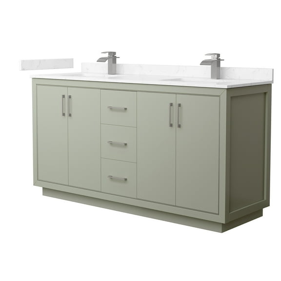 Wyndham Collection Wcf1111-66D-Vca-Mxx Icon 66" Free Standing Double Basin Vanity Set -