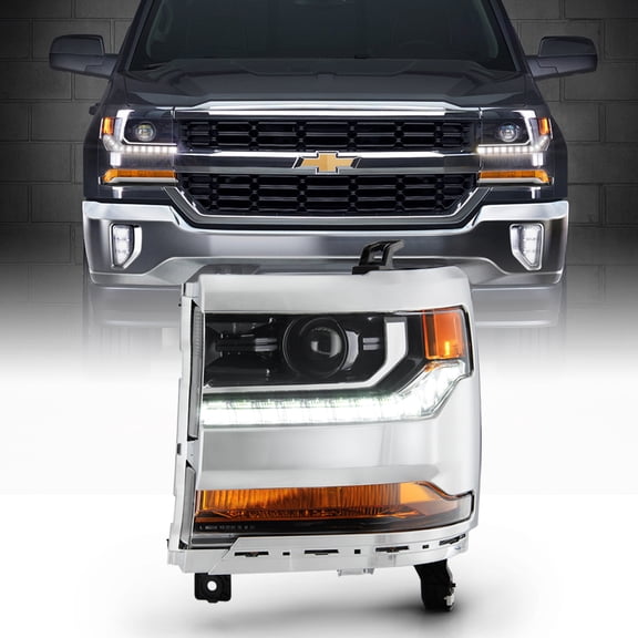 2016-2018 Chevy Silverado 1500 HID/Xenon LED DRL Projector Headlight Driver Side