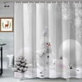 thumbnail image 2 of Winter Christmas Shower Curtain, Snowman Snowflake Grey Bathroom Curtains Set with Hooks, Holiday Home Decor Fabric Shower Curtains, 72x72 Inches, 2 of 6