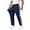 Navy_003, variant on Mens Track Pants Drawstring Elastic Waist Tapered Sweatpants With Zipper Pockets Loose Athletic Workout Pants Black M