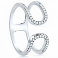 thumbnail image 1 of Silver Double Band Open Ends With Cubic Zirconia Ring, 1 of 3