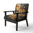thumbnail image 3 of Designart « VORTEX Tangle » Fauteuil d'Appoint Rembourré Abstrait Doré - Fauteuil Moderne pour Chambre, 3 of 7