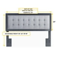 thumbnail image 3 of Boyd Sleep Zoe Blue Upholstered Velvet Headboard, Queen and Full, 3 of 4