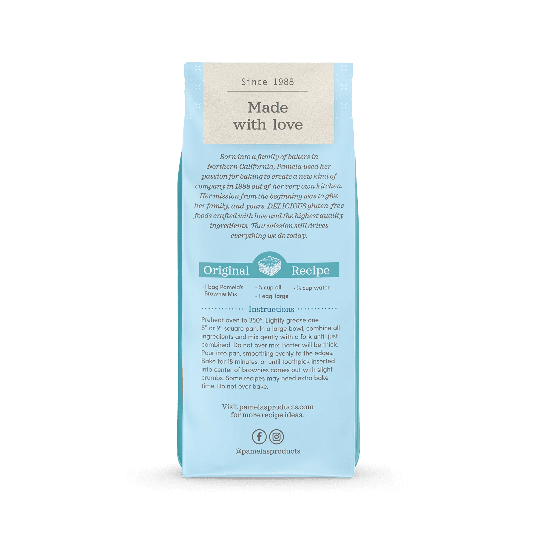 (3 pack) Pamela’s Gluten-Free Chocolate Brownie Mix, 16 oz Bag