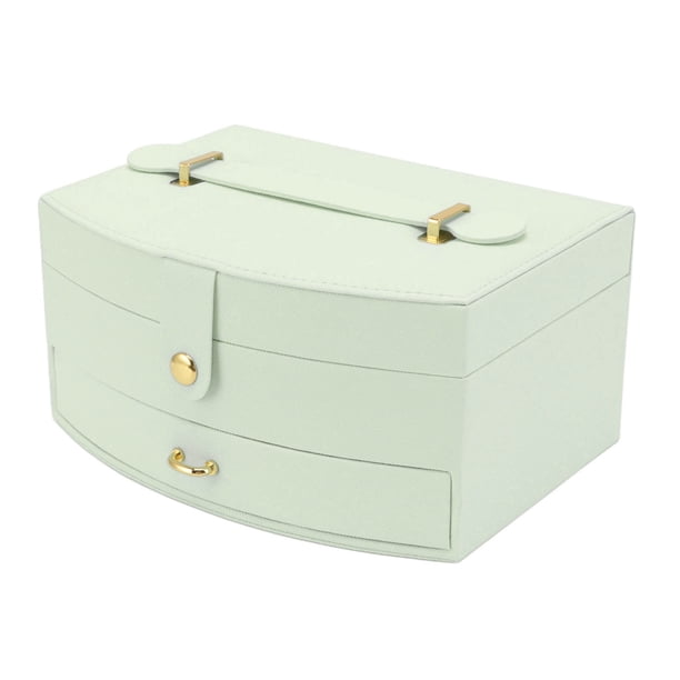 Caja De Joyería Para Las Mujeres, Portátil De 2 Capas De Cuero De La PU De Viaje De Joyería Caso Con Cierre Y Asa, Multifuncional De Almacenamiento De Joyería Organizador De