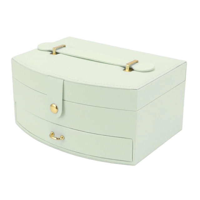 Caja De Joyería Para Las Mujeres, Portátil De 2 Capas De Cuero De La PU De Viaje De Joyería Caso Con Cierre Y Asa, Multifuncional De Almacenamiento De Joyería Organizador De