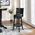 thumbnail image 2 of Bowery Hill 30" Contemporary Wood & Faux Leather Swivel Bar Stool in Black, 2 of 9