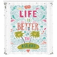 thumbnail image 3 of Ambesonne Saying Shower Curtain, Doodle Floral Island, 69"Wx84"L, Multicolor, 3 of 3