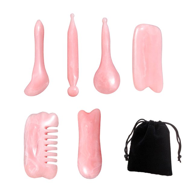 Herramientas de belleza y salud facial para acupuntura, tablero de Gua Sha y raspador para un mejor cuidado de la piel, juego de masajes Gua Sha de resina