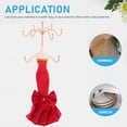 thumbnail image 4 of Red Fabric Resin Wrought Iron Earring Display Stands Truning Redhood Jewelry Rack, 4 of 6