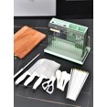 thumbnail image 4 of Estante de almacenamiento de cuchillos de lujo ligero para el hogar, estante de tabla de cortar integrado para cocina, palillos de drenaje, juego de lujo de luz verde matcha oso de fresa Electrónica, 4 of 7