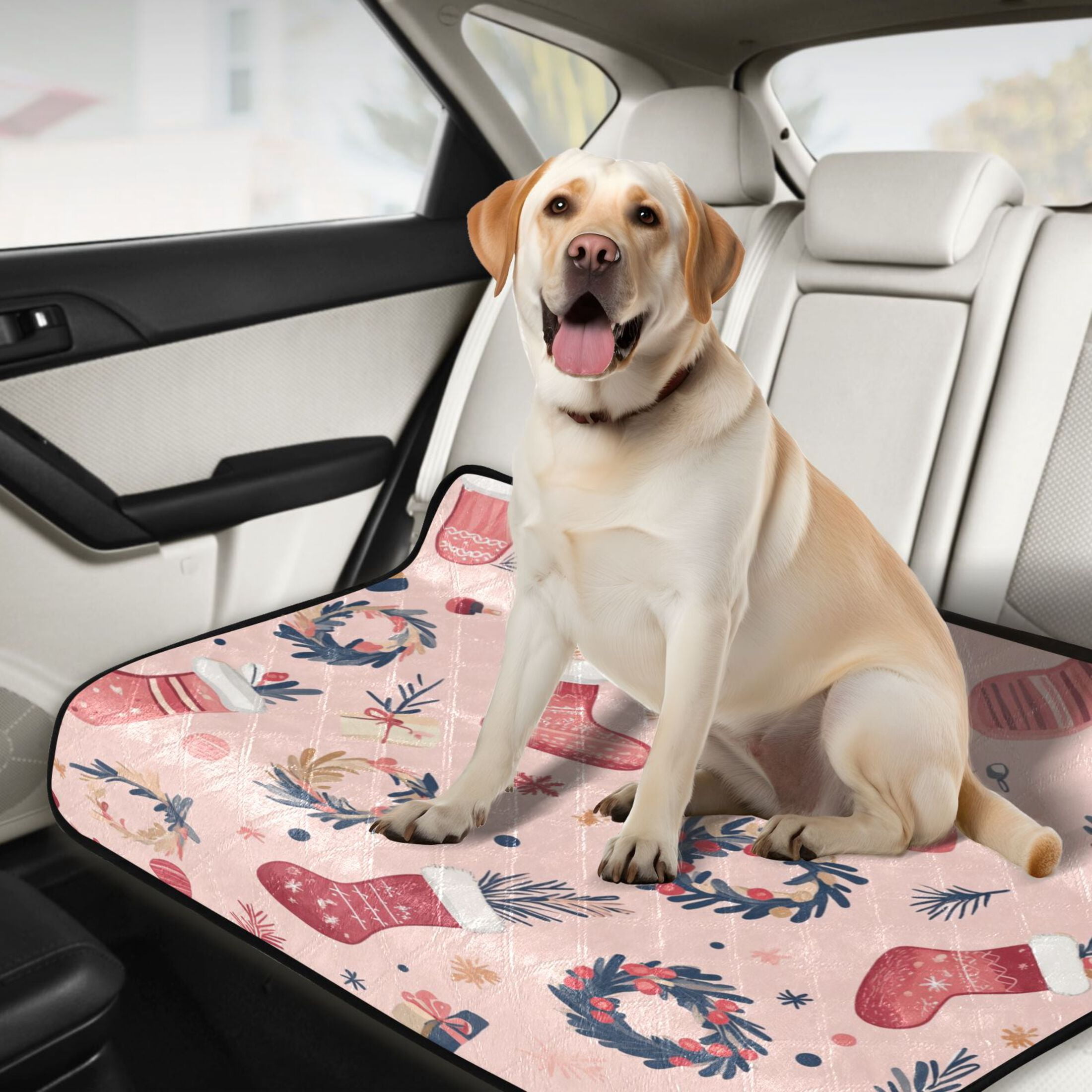 Qxltty A Pattern with Christmas Stockings and Wreaths Cat litter Pads Pet Set of 3 Diaper Mats Center Anti-leakage Layer Absorbent Soft and Comfortable